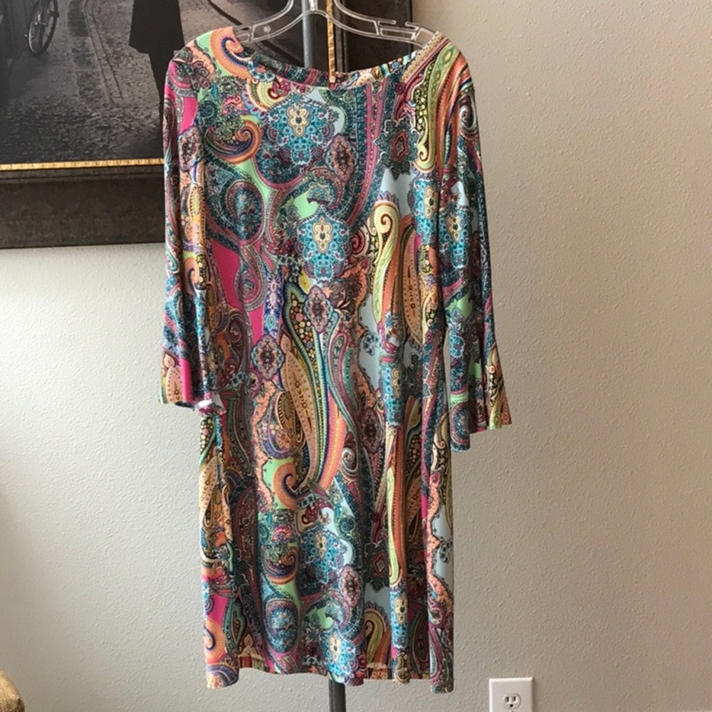 Colorful Paisley Print Dress Tommy Hilfiger Size 14